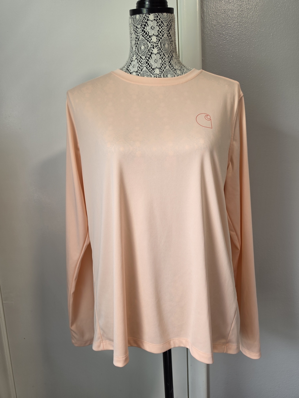 Carhartt Force Sun Defender Women’s L Peach Long Sleeve UPF Work Shirt